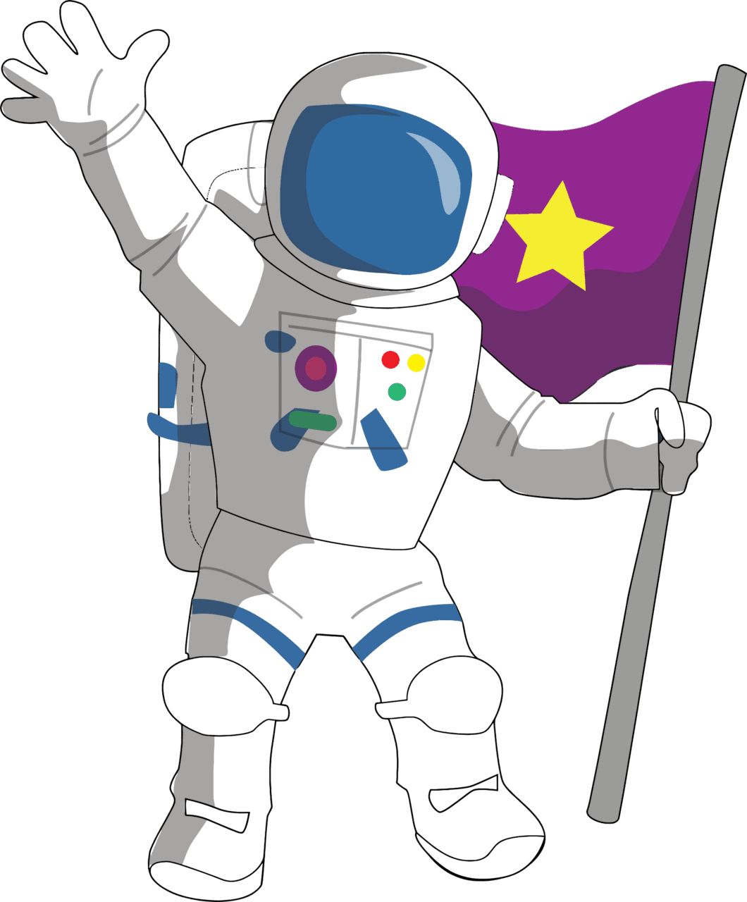 Waving astronaut clipart image