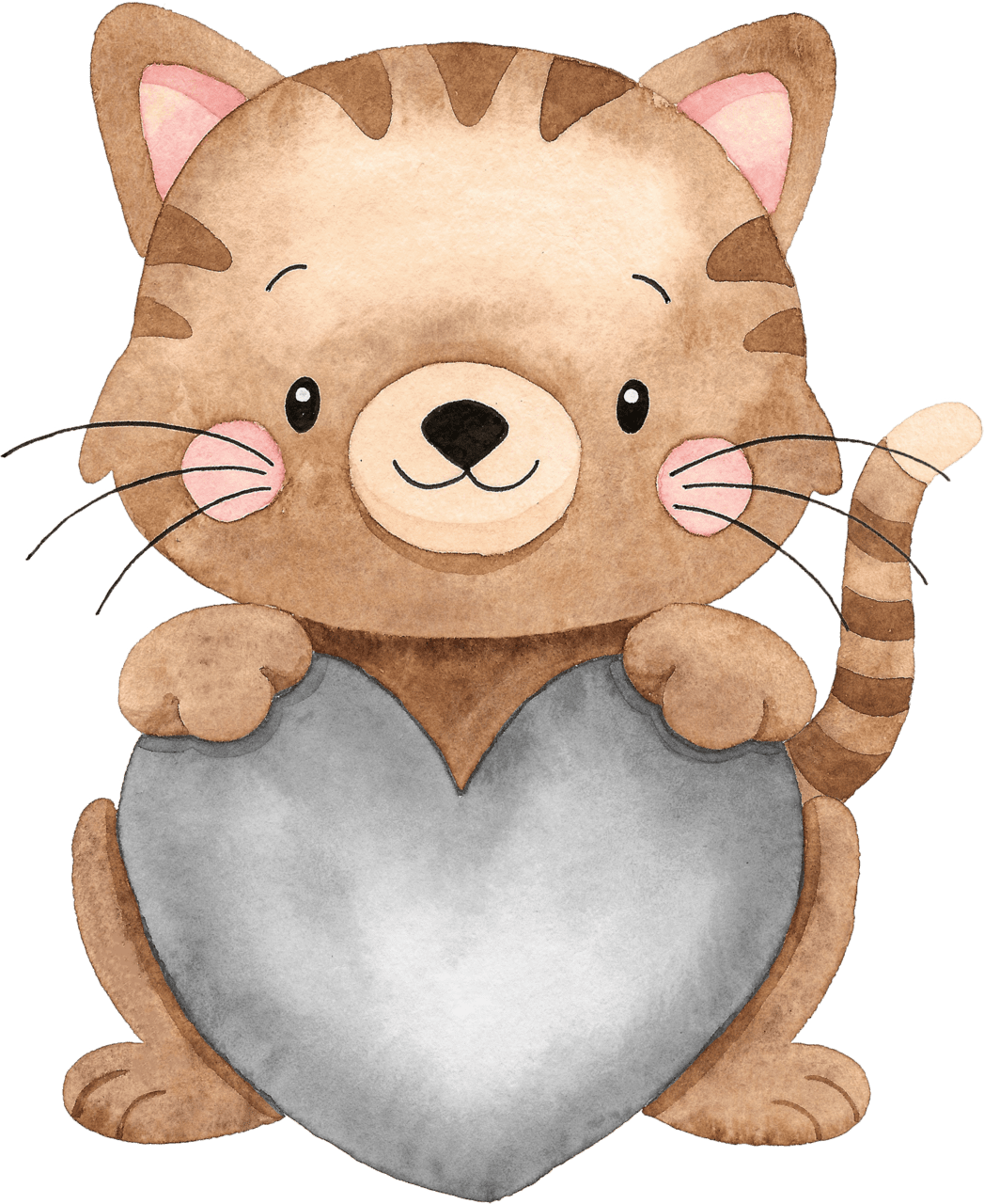 Cute cat pin page clipart image 2