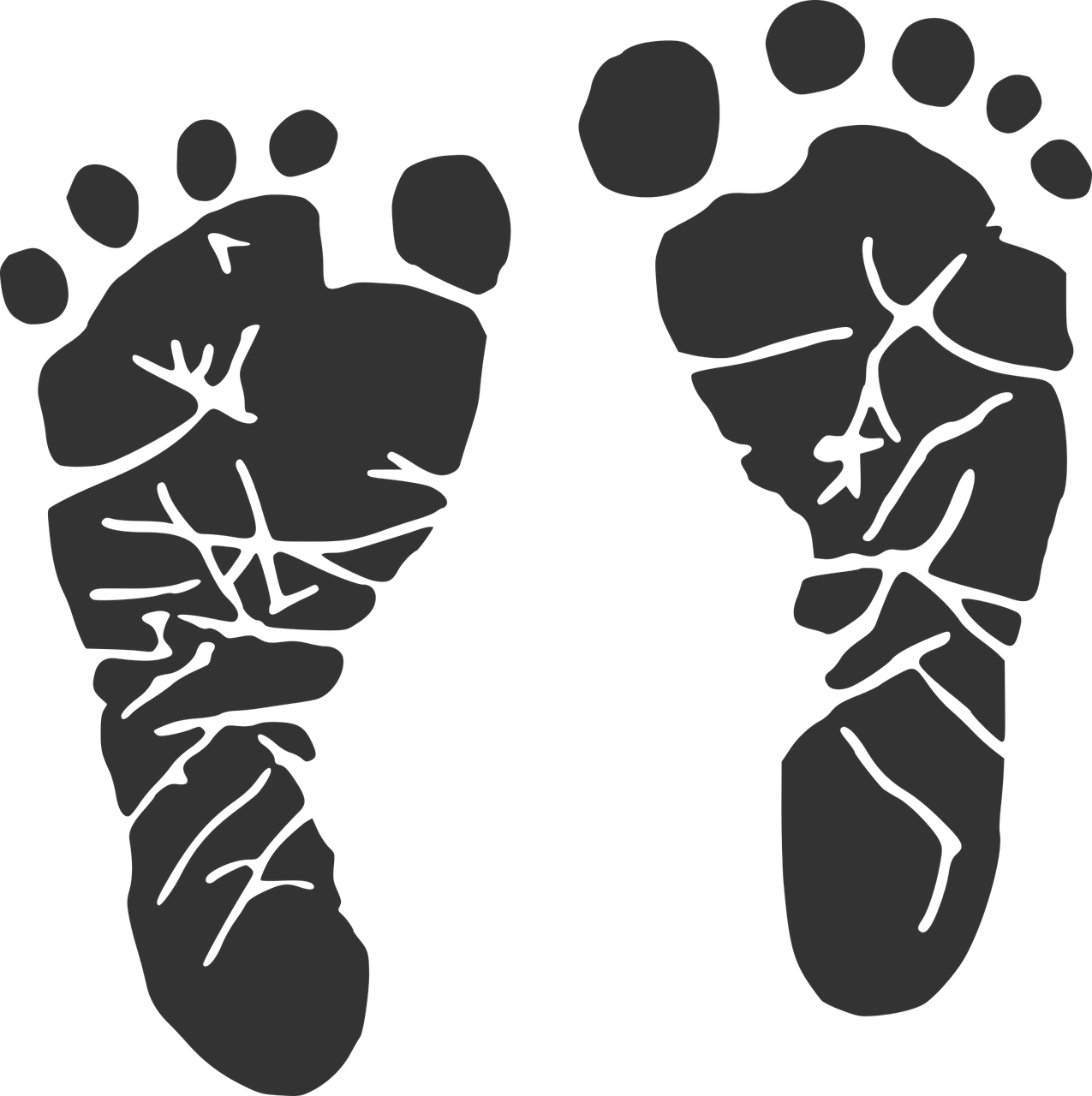 Footprint silhouette graphic clipart background