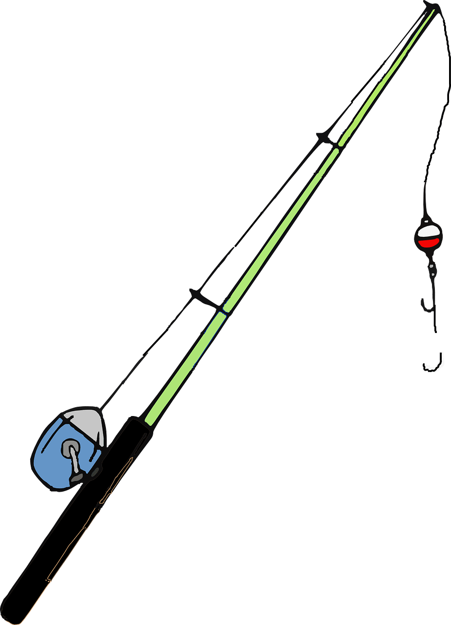 Fishing pole rod hook vector graphic clipart