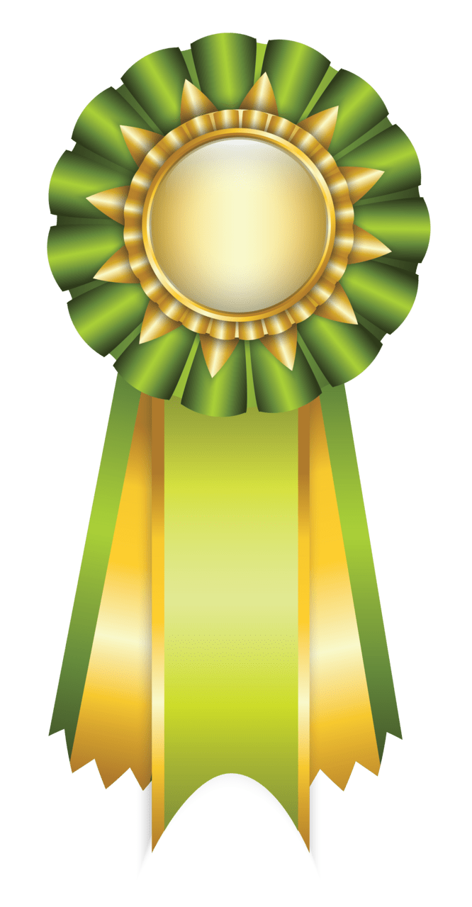 Award green rosette ribbon clipart picture