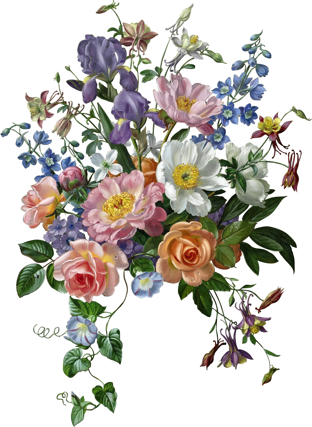 Bouquet of flowers page clipart free