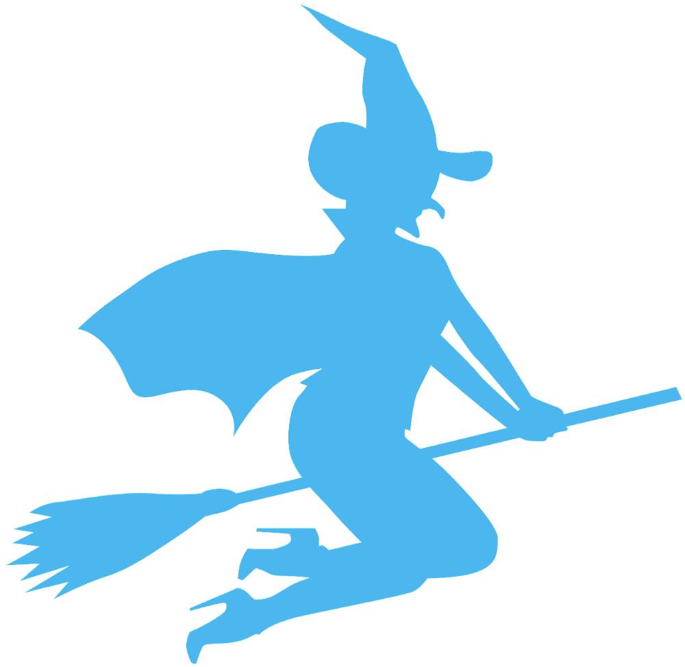 Broom witch flying oom vector silhouettes creazilla clipart