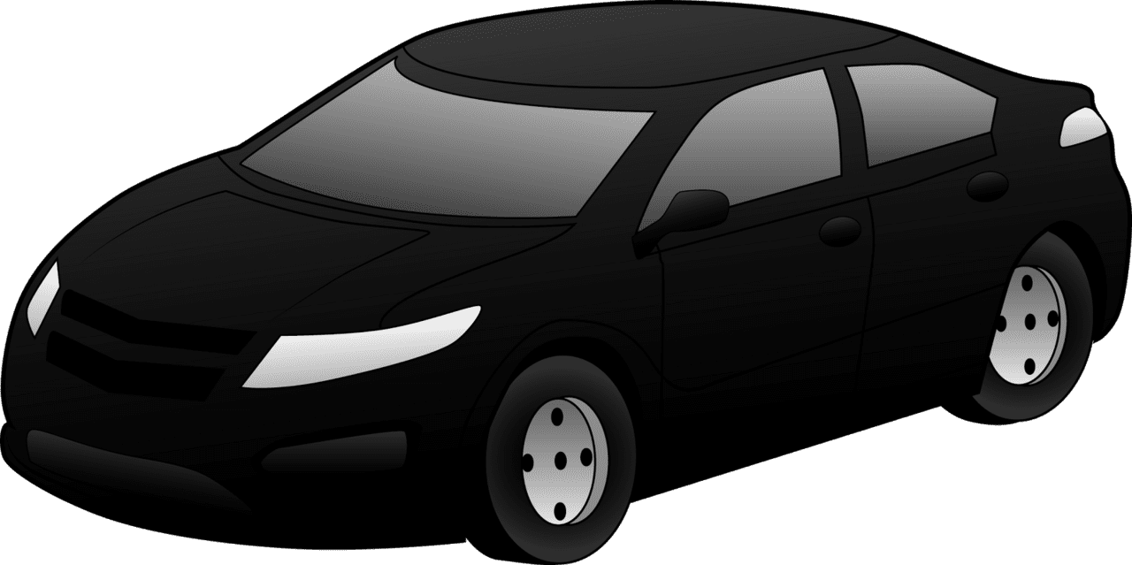 Automatic hd black car clipart image with no background