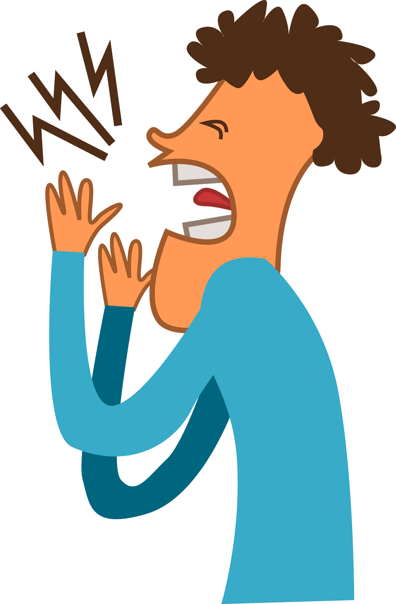 Sick man shouting vector clipart images creazilla