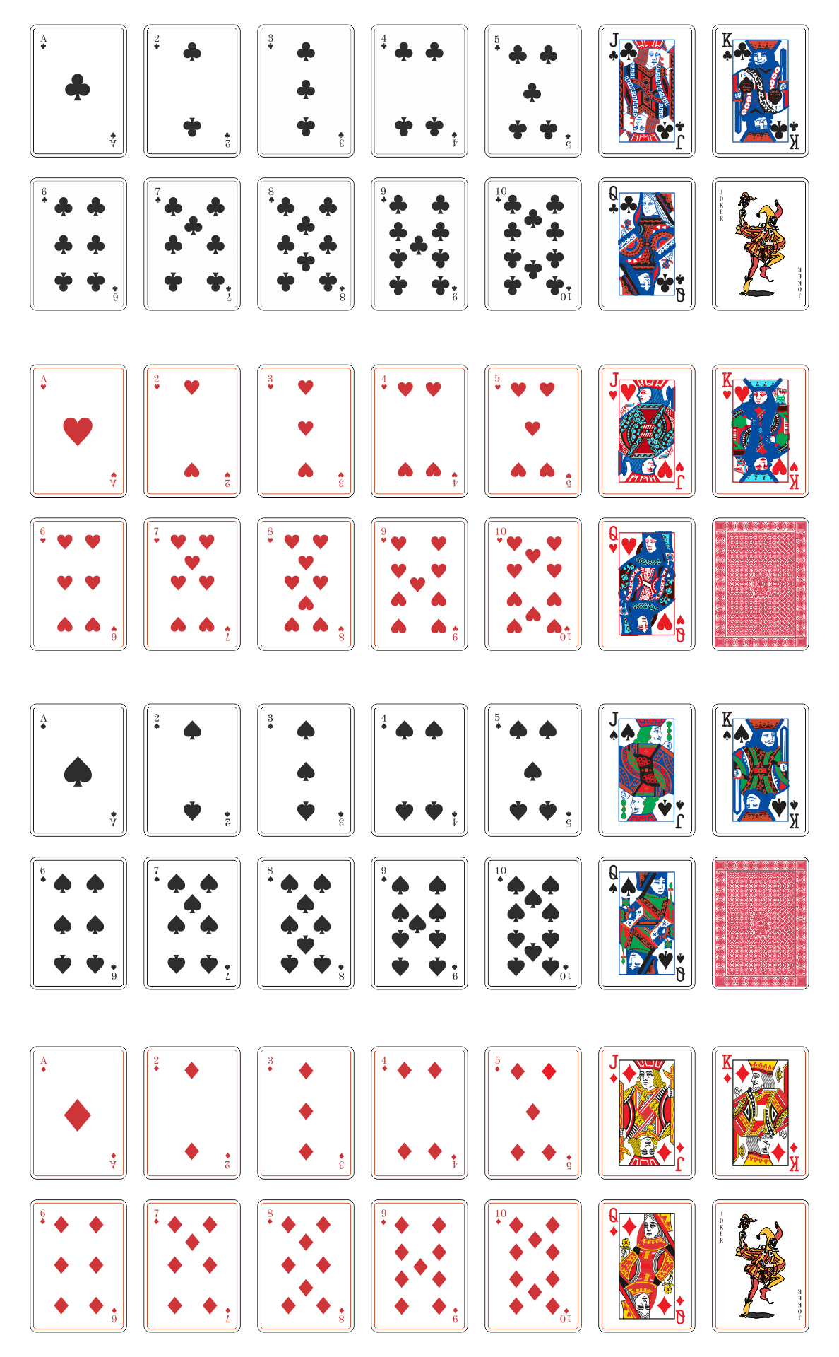 Mini deck of playing cards printables printablee clipart vector
