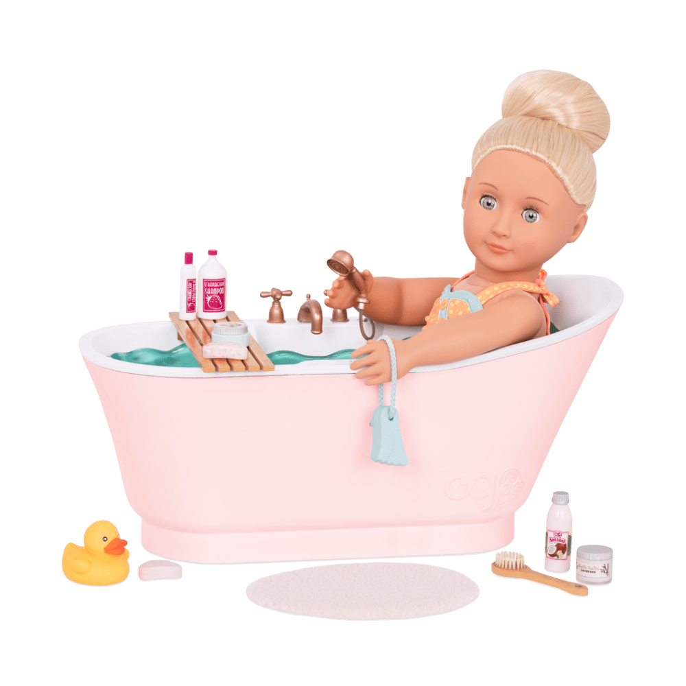 Bathtub bath and bubbly set inch doll tub our generation clipart vector