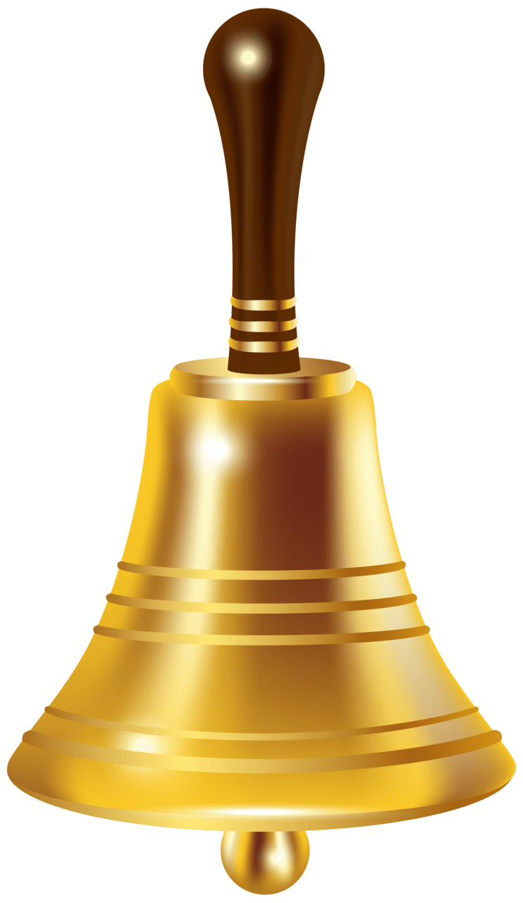 Golden school bell clipart high quality images and