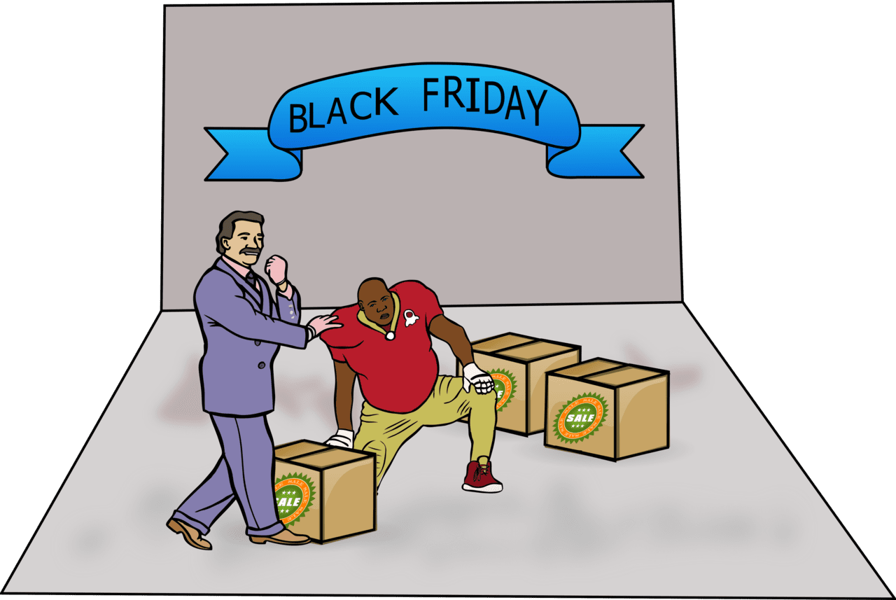 Shoppers black friday vector clipart images