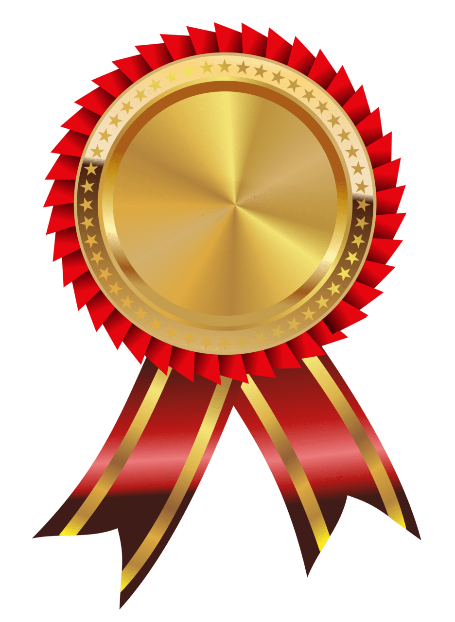 Award gold and red medal clipart image