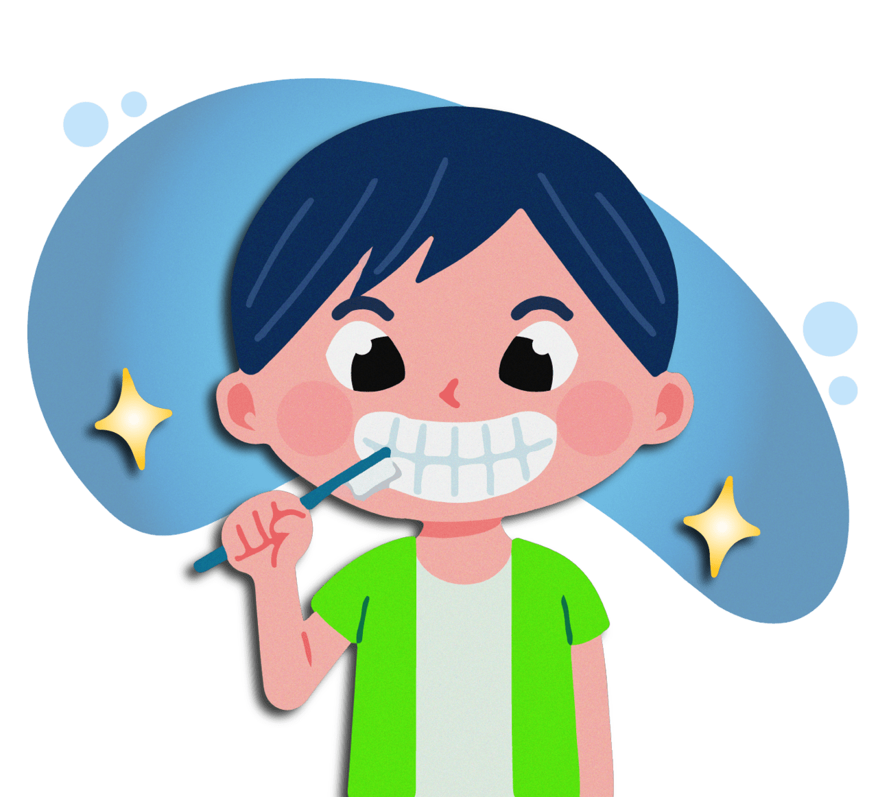 Brushing teeth not just baby clipart photo