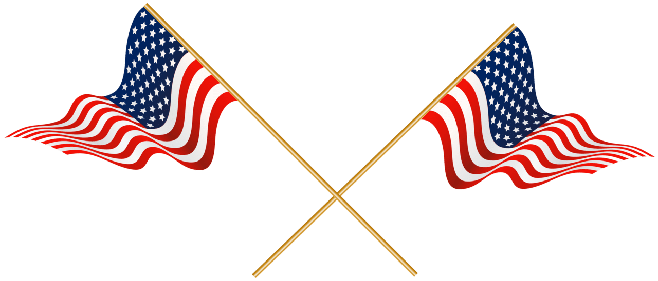 United states flag usa crossed flags clipart vector