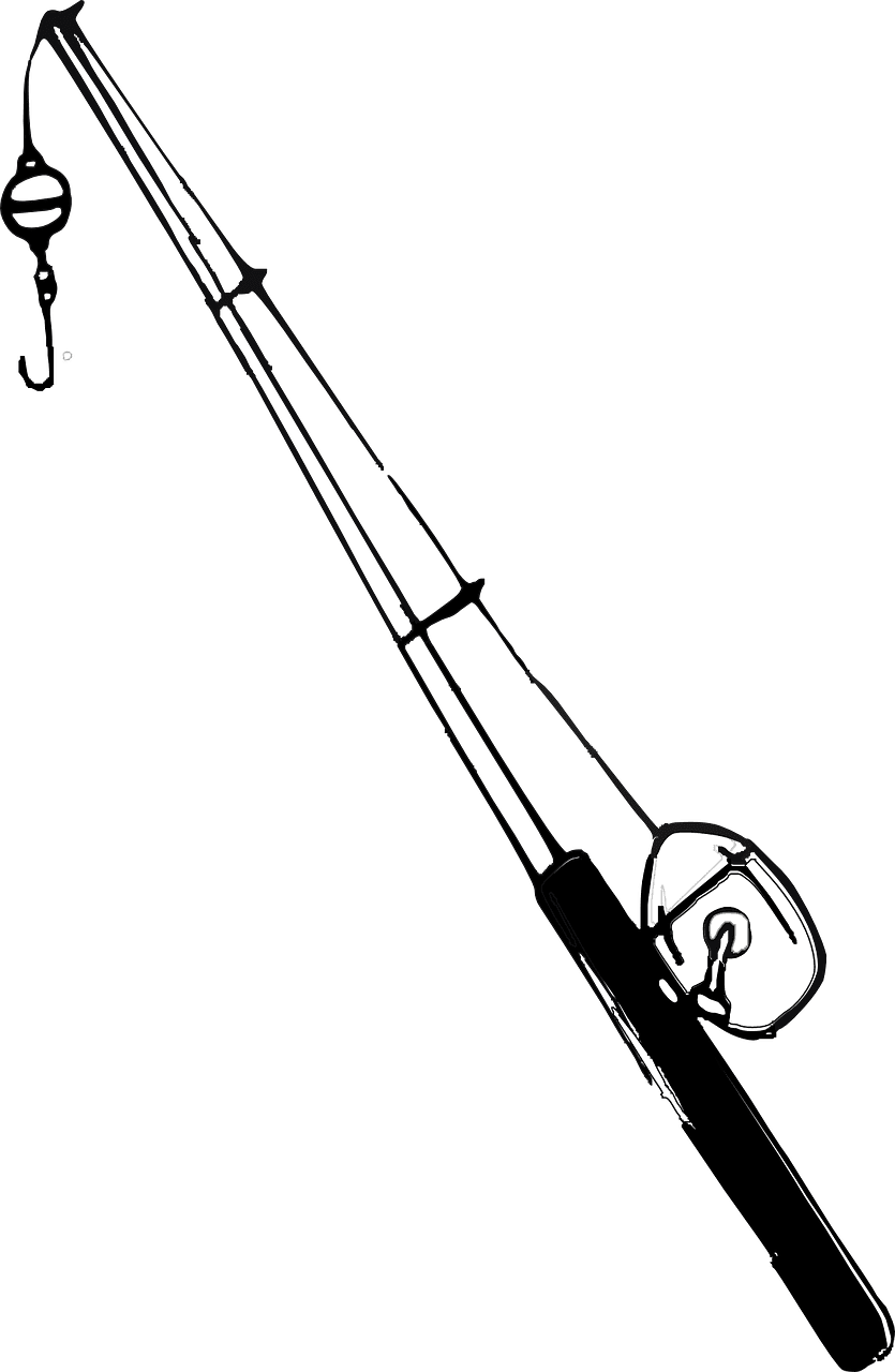 Fishing pole rod vector graphic clipart