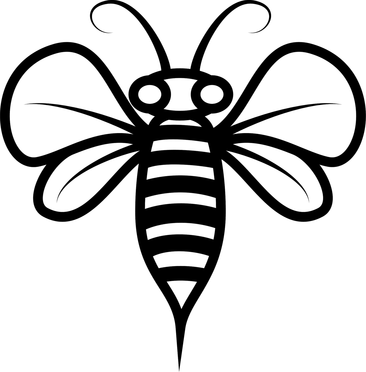 Bee black and white vector clipart images 2