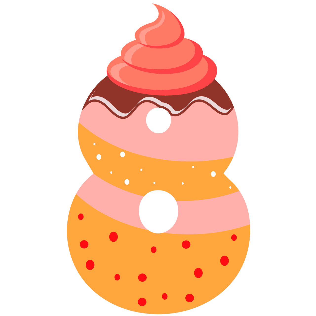 Dessert sweet number eight clipart image