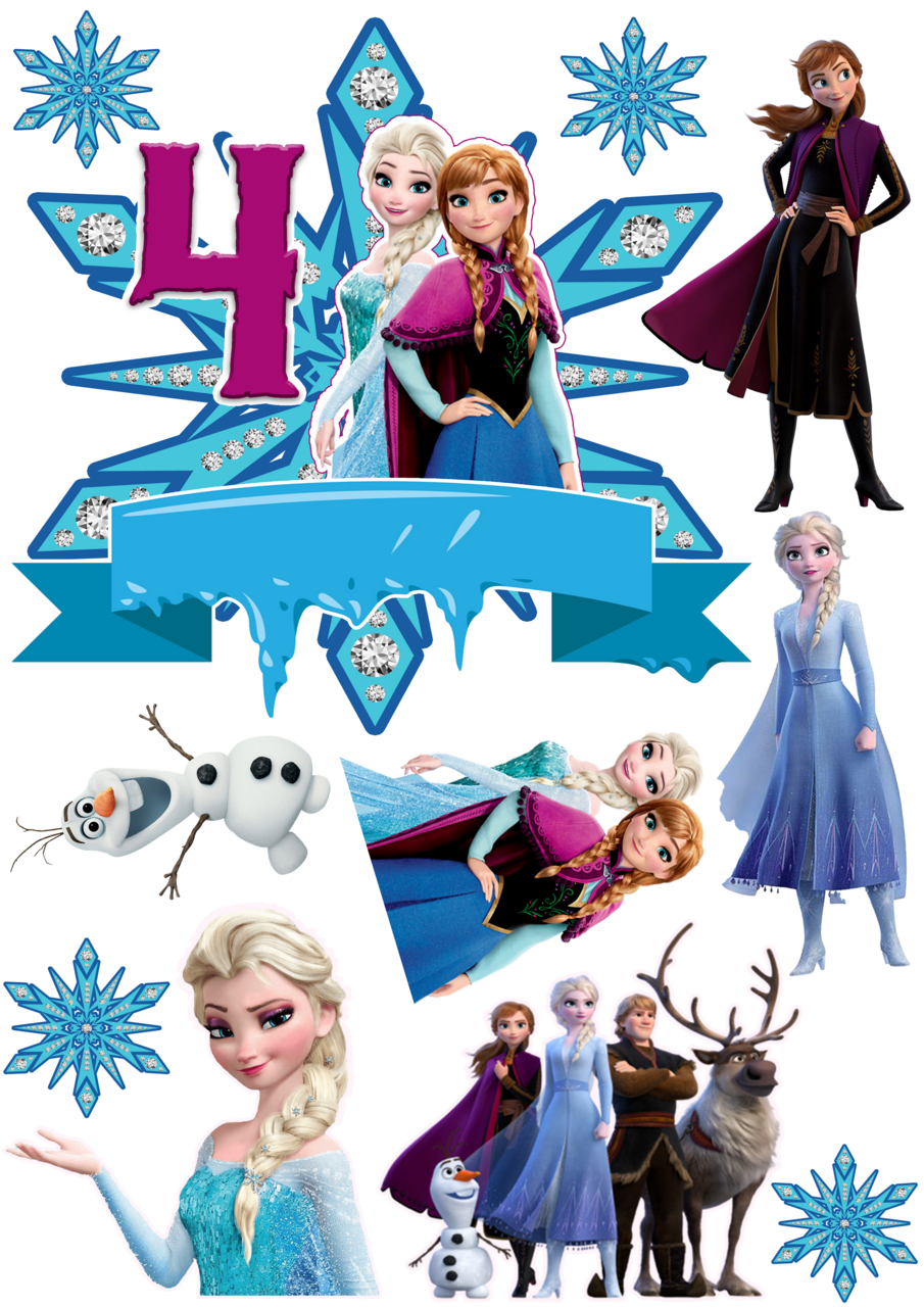 Elsa frozen paper topper number clipart clip art