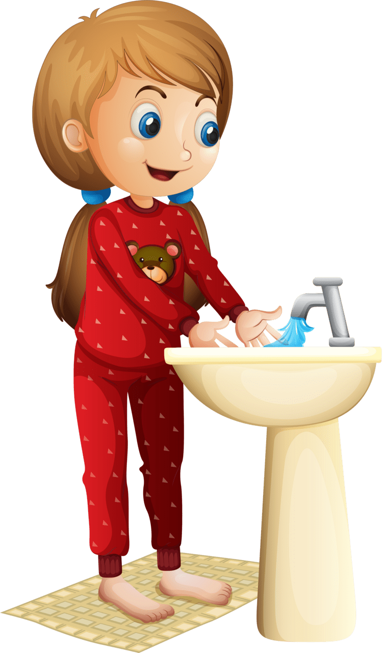 Washing hands pin page clipart image 2