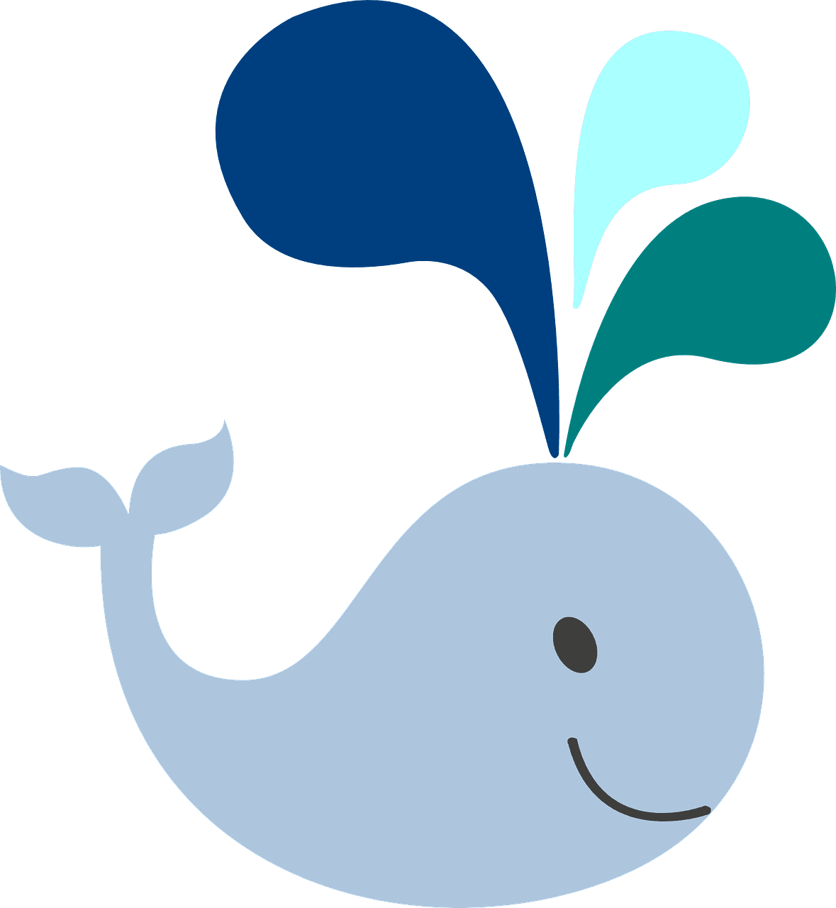 Baby shark whale spray water vector graphic clipart