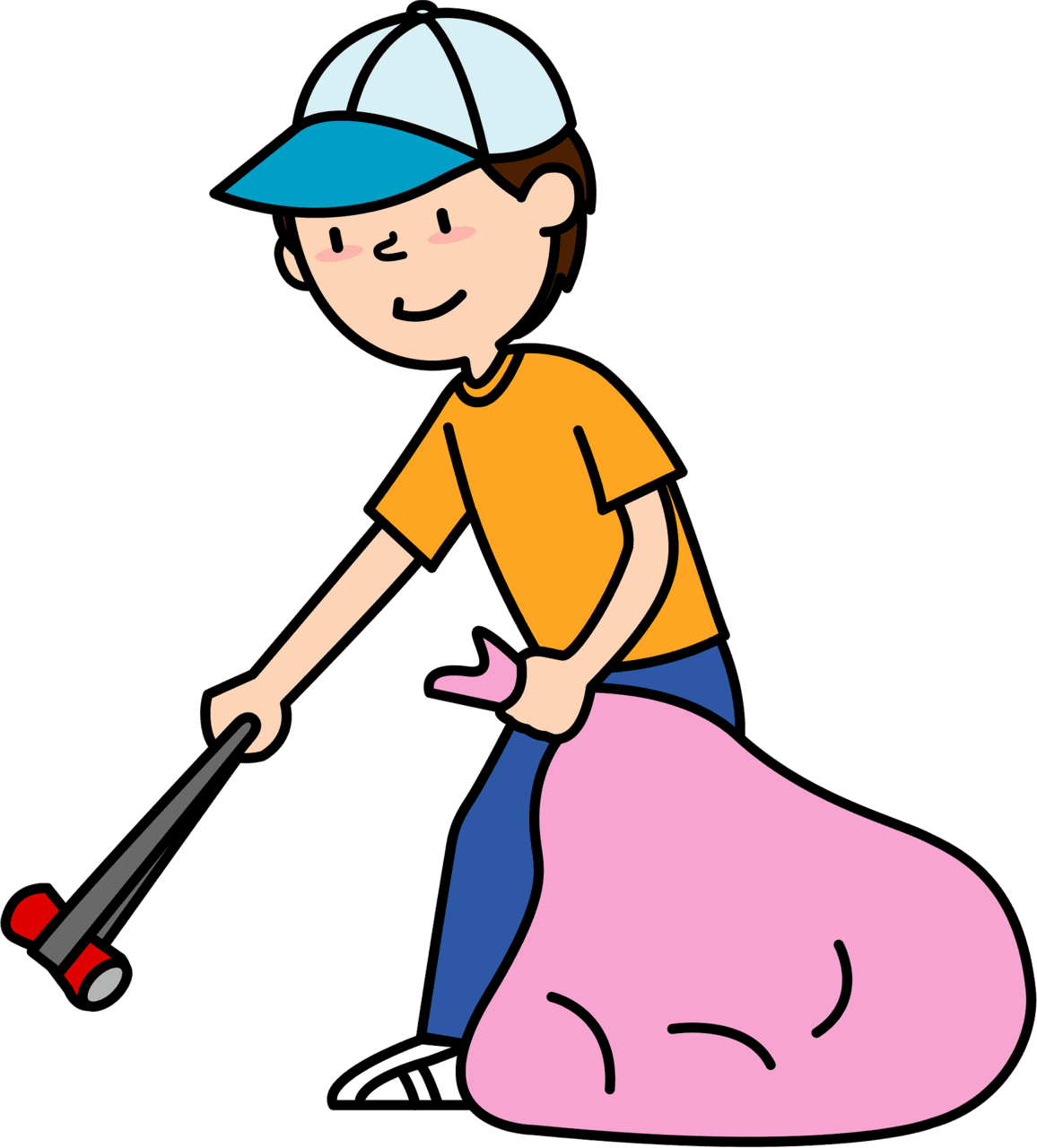 Clean up volunteer is cleaning vector clipart images