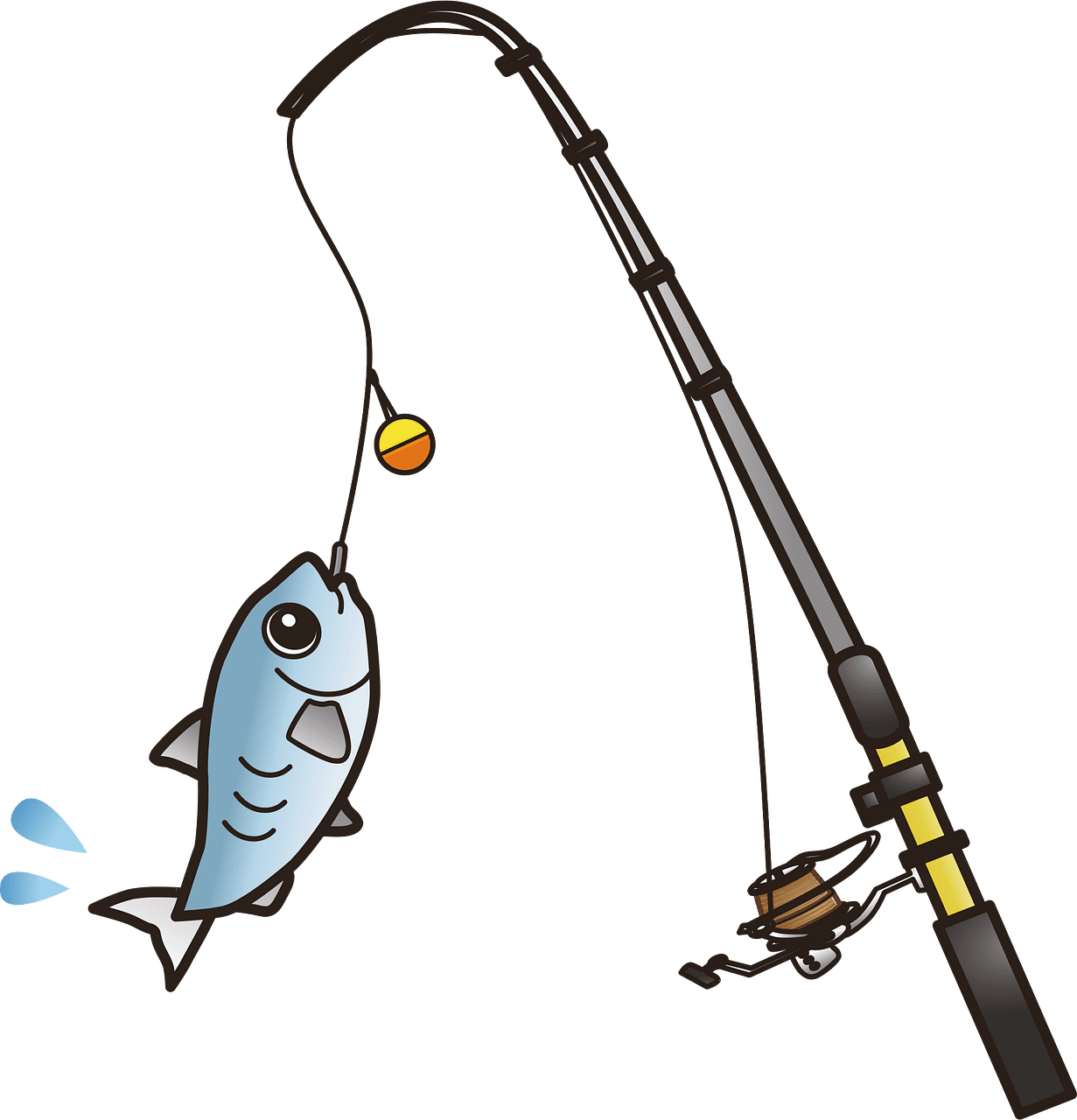 Fishing pole rod vector clipart images 4