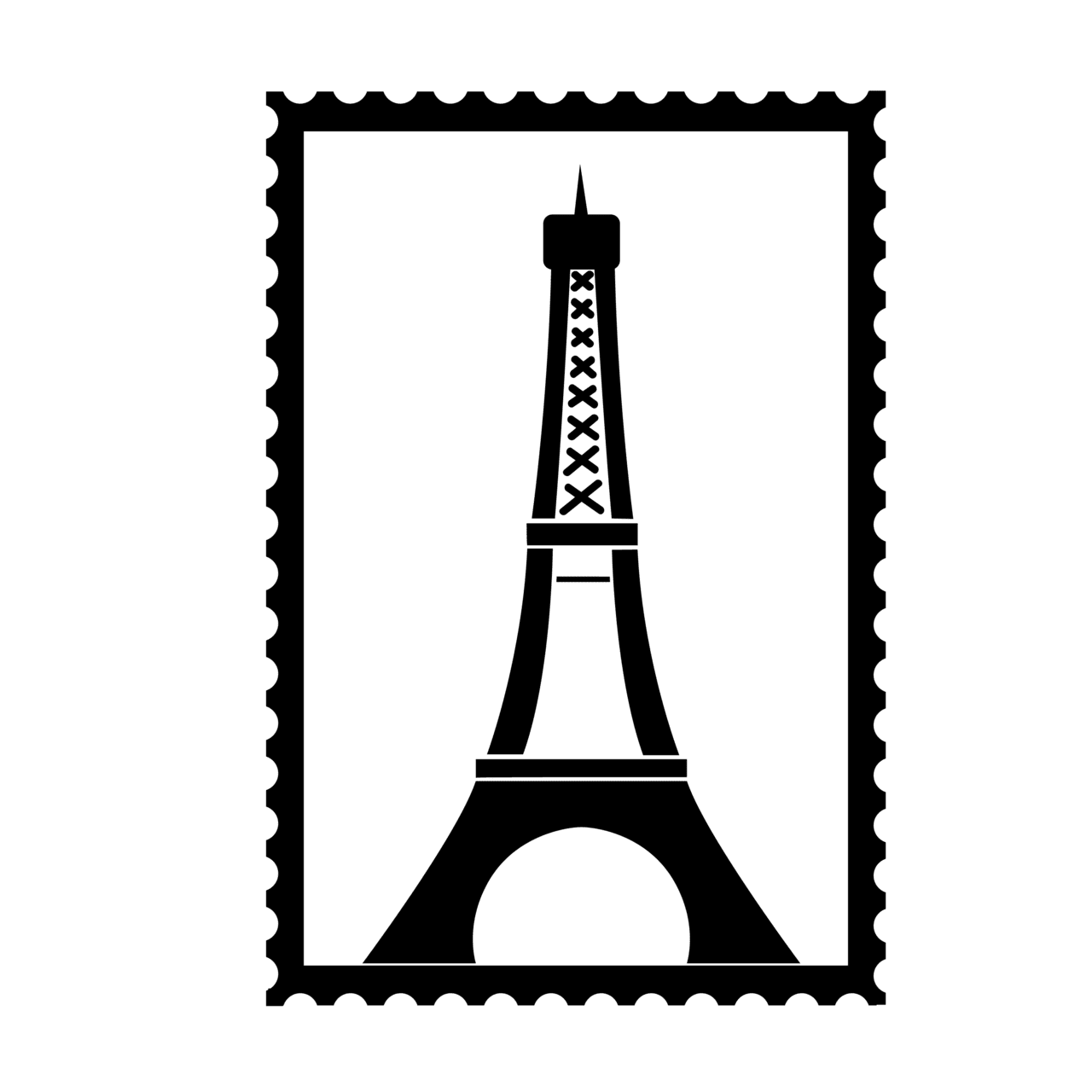 Eiffel tower pin page clipart vector 3