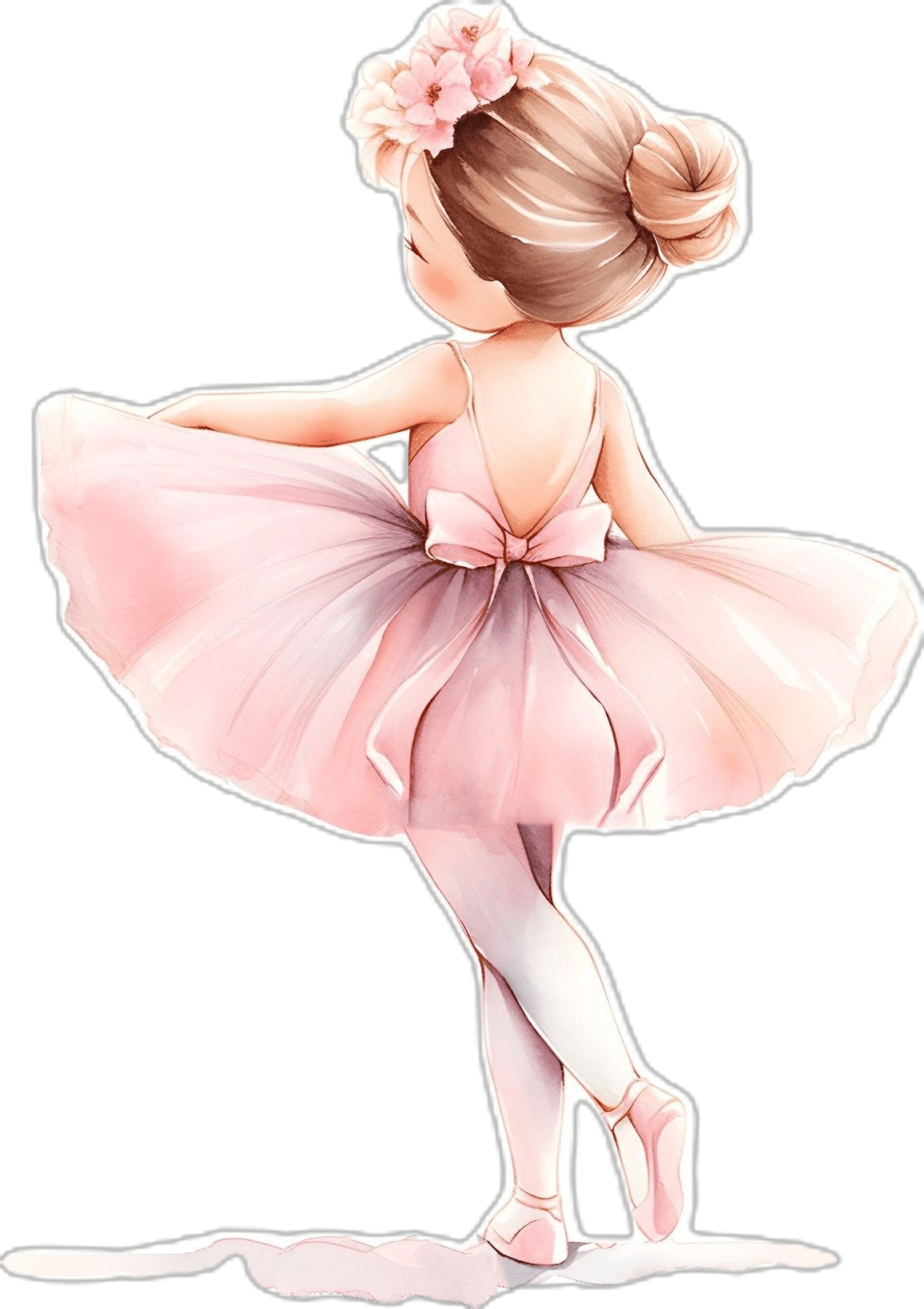 Ballerina girl cute in pink tutu watercolor painting printable wall art nursery decor baby print etsy clipart clip art