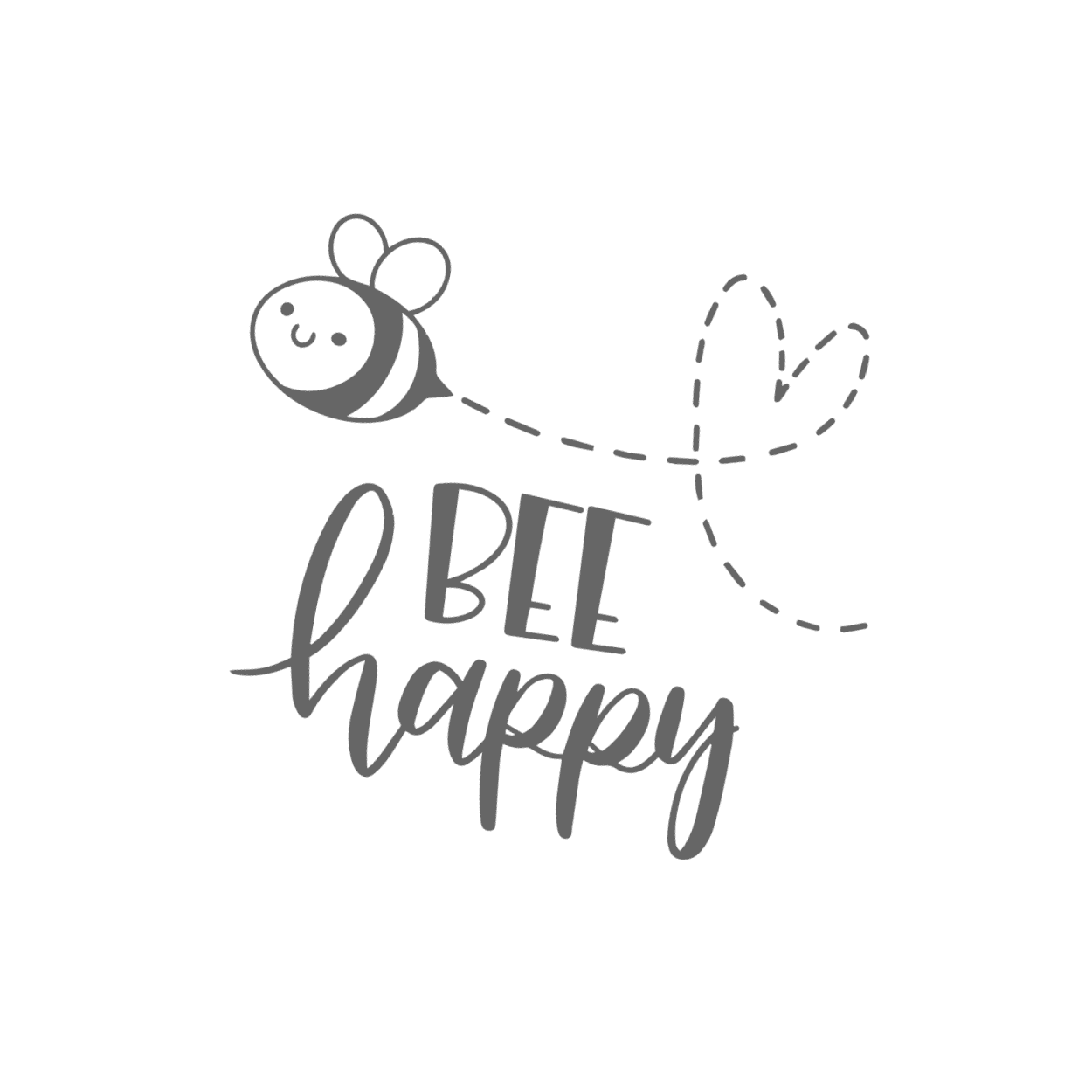 Bee black and white happy clipart vector