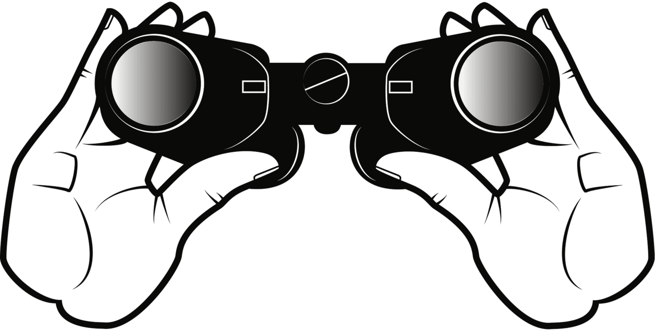 Binoculars black and white vector clipart images