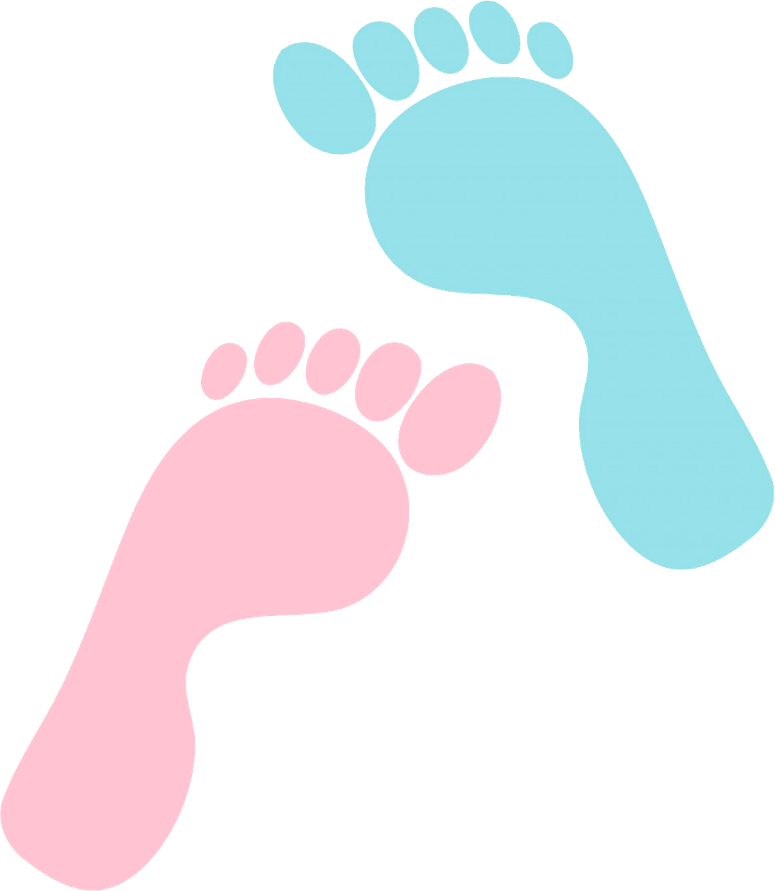 Blue and pink footprint vector clipart images