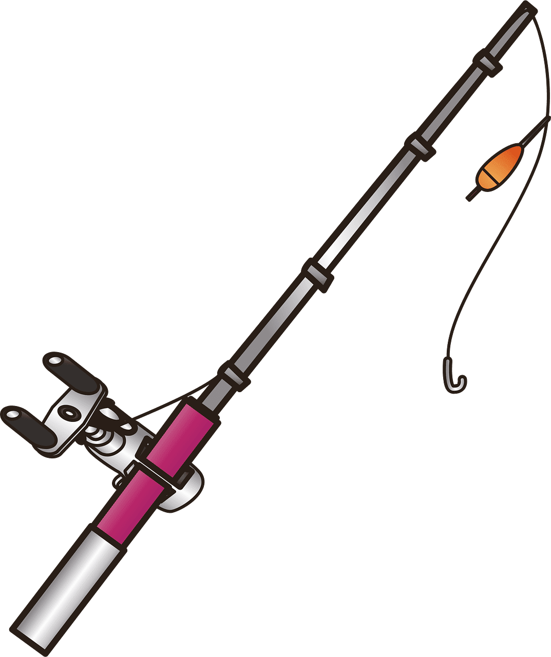 Fishing pole rod vector clipart images 9