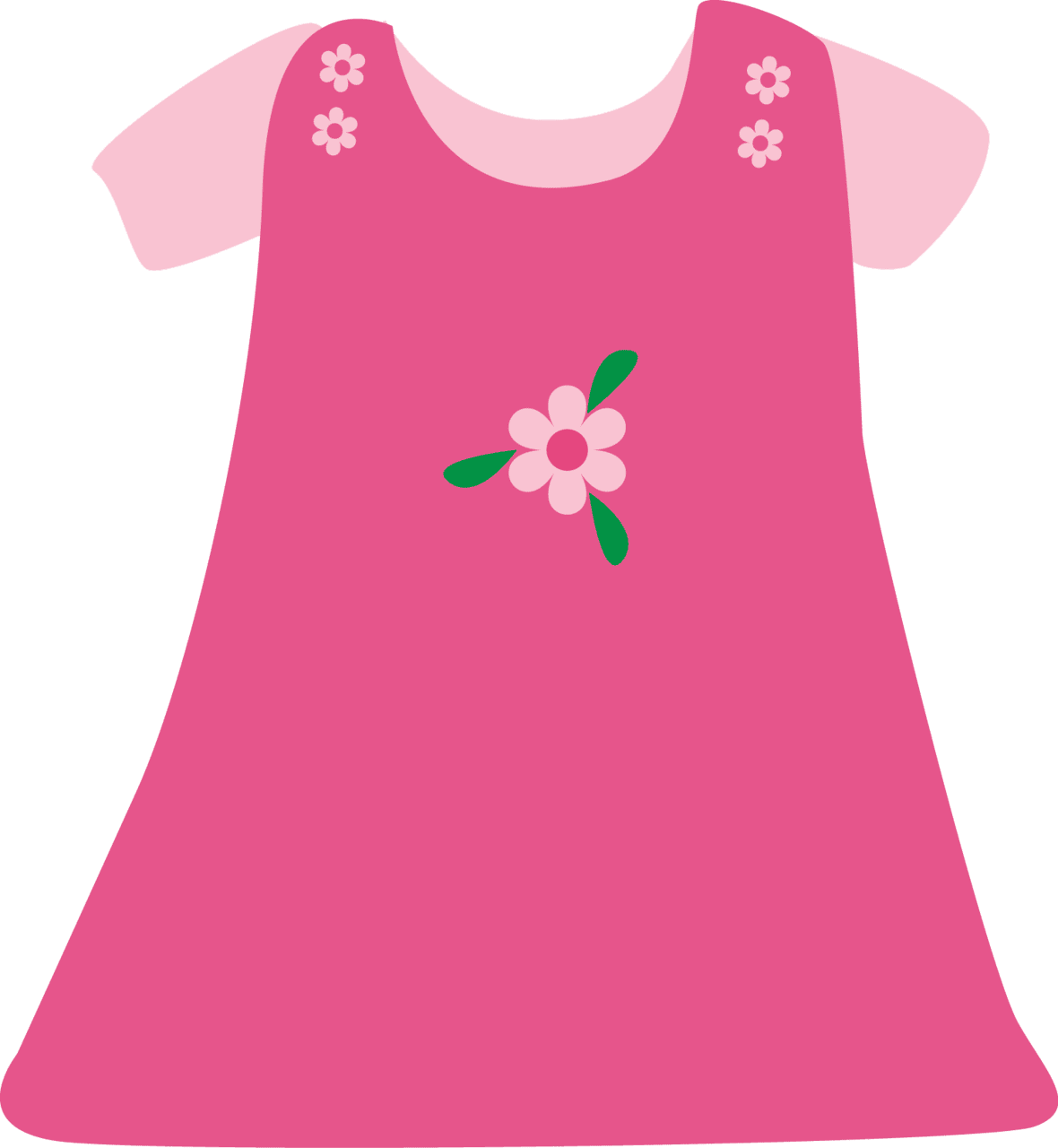 Get dressed baby girl pink dress clipart image with no background