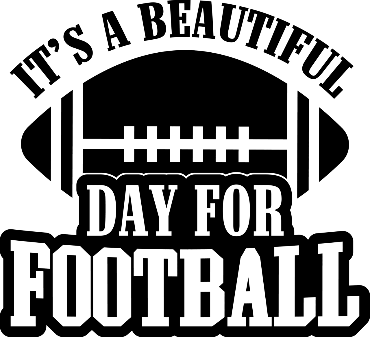 Football black and white pin page clipart image