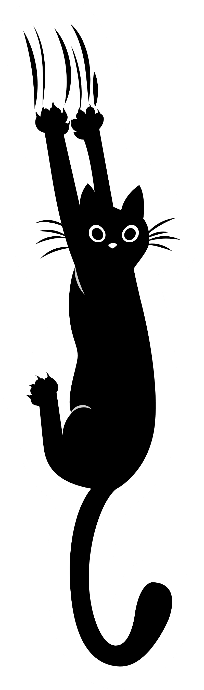 Cat black and white slipping clipart vector