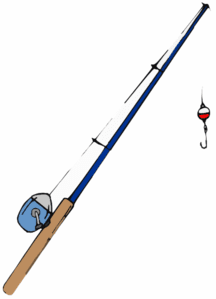 Fishing pole vector clipart line