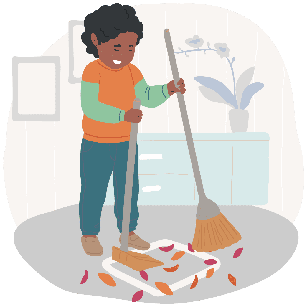 Clean up day in the life ruth washburn cooperative nursery school clipart vector