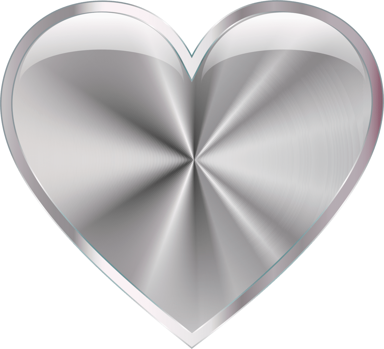 Black white heart silver radiating clipart logo