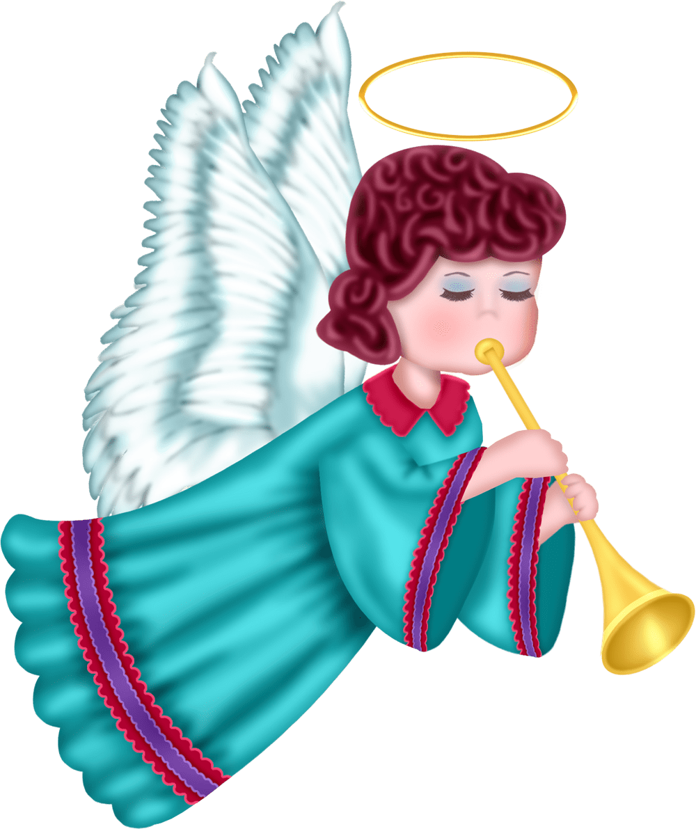 Baptism cute angel with blue robe clipart picture