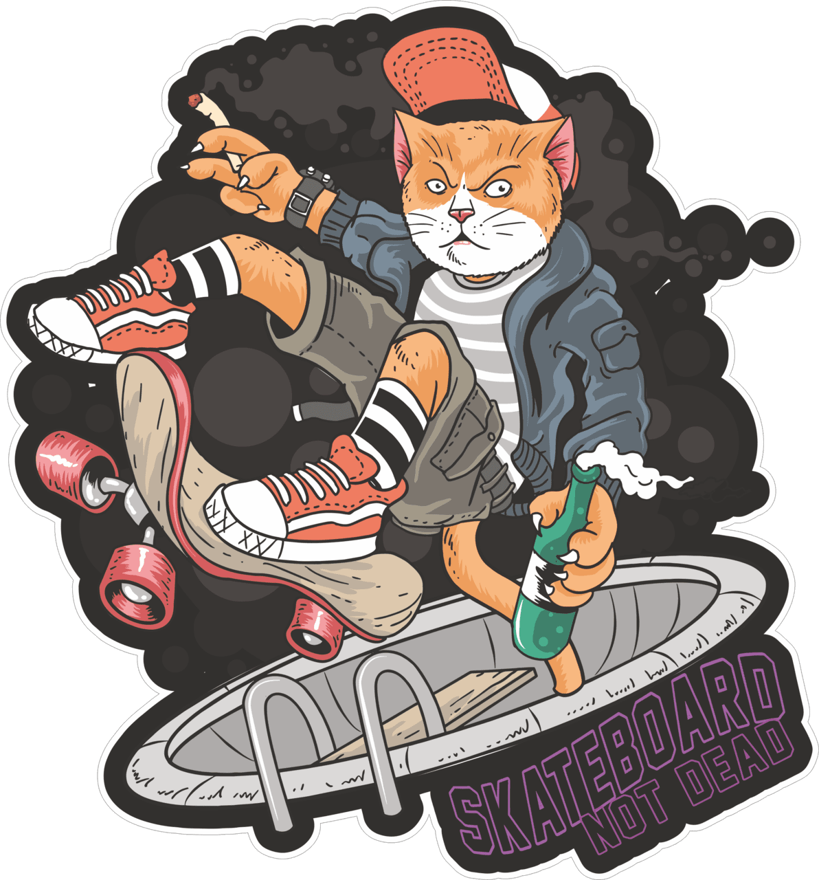 Skateboard cdr art stickerbombing vector clipart