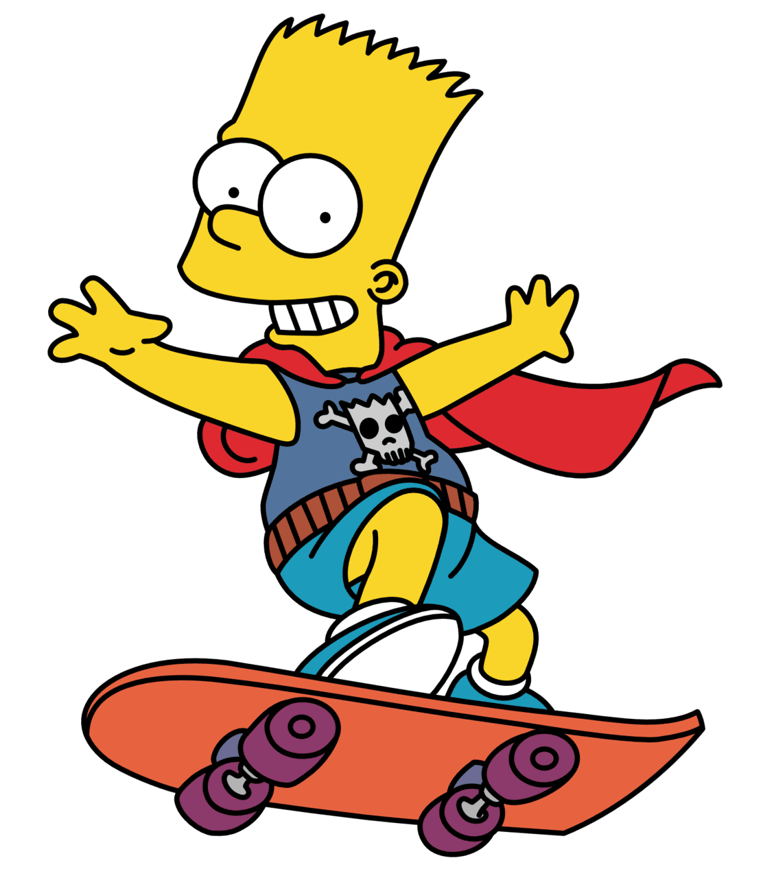 Skateboard simpson image with transp ent background clipart