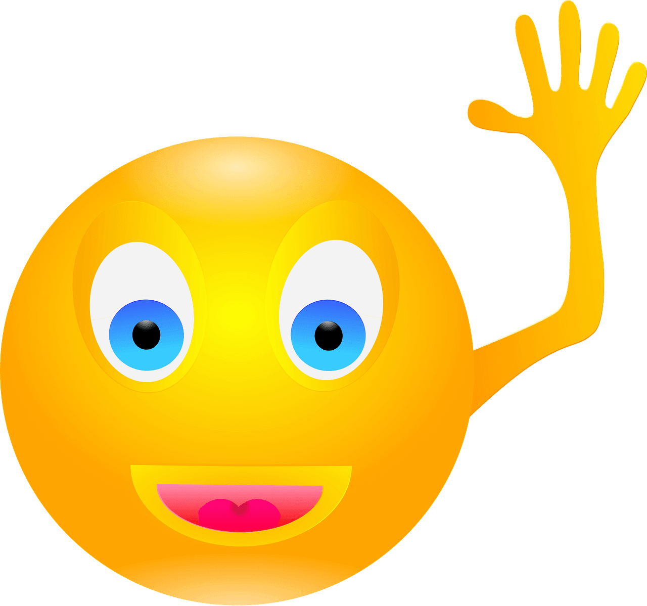 Waving smiley vector clipart images