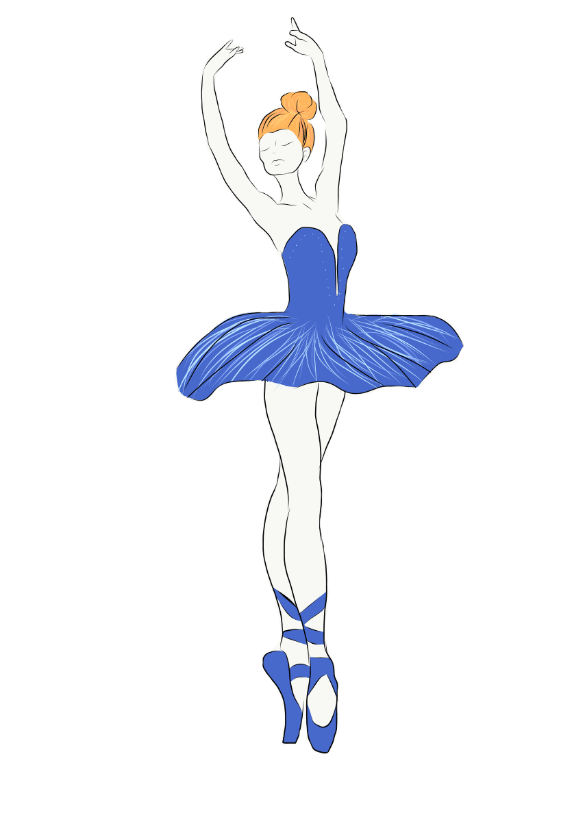 Ballerina pin page clipart logo