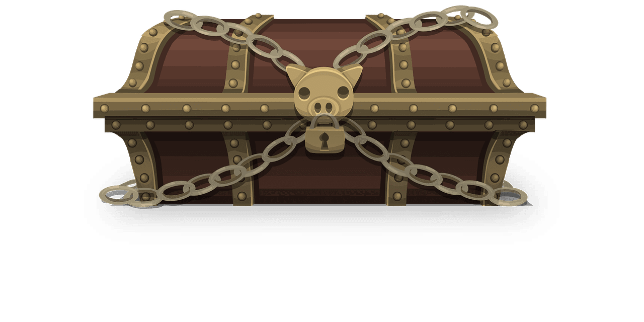 Treasure chest box chained image from clipart