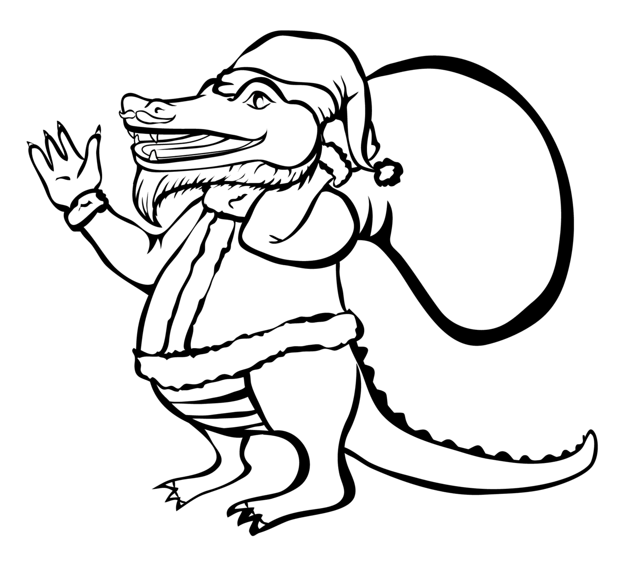 Santa claus gator new orleans vector clipart