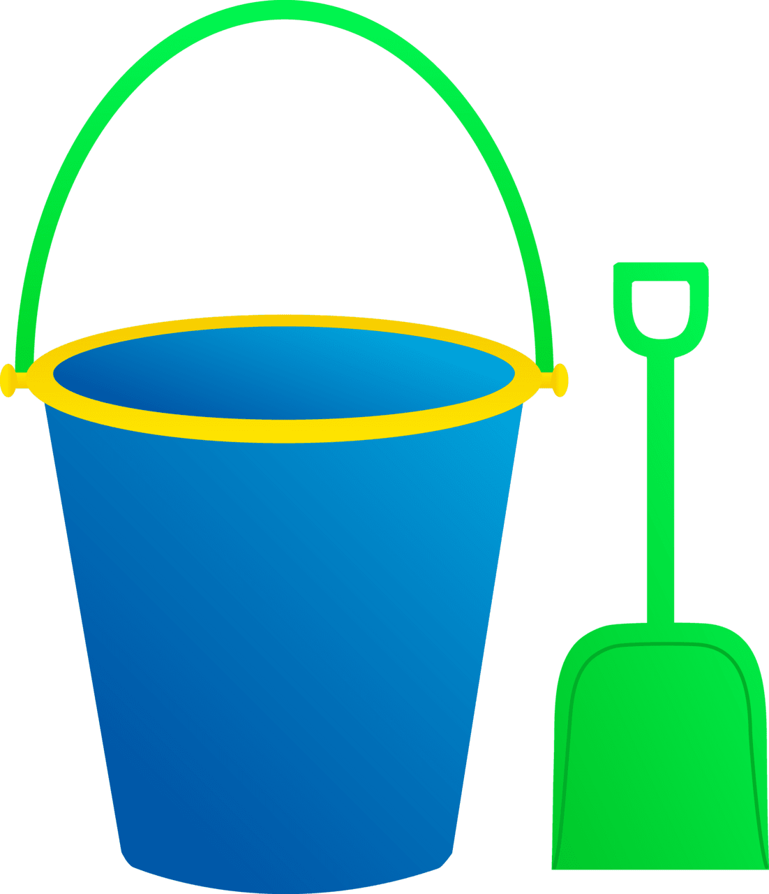 Bucket and shovel clipart image