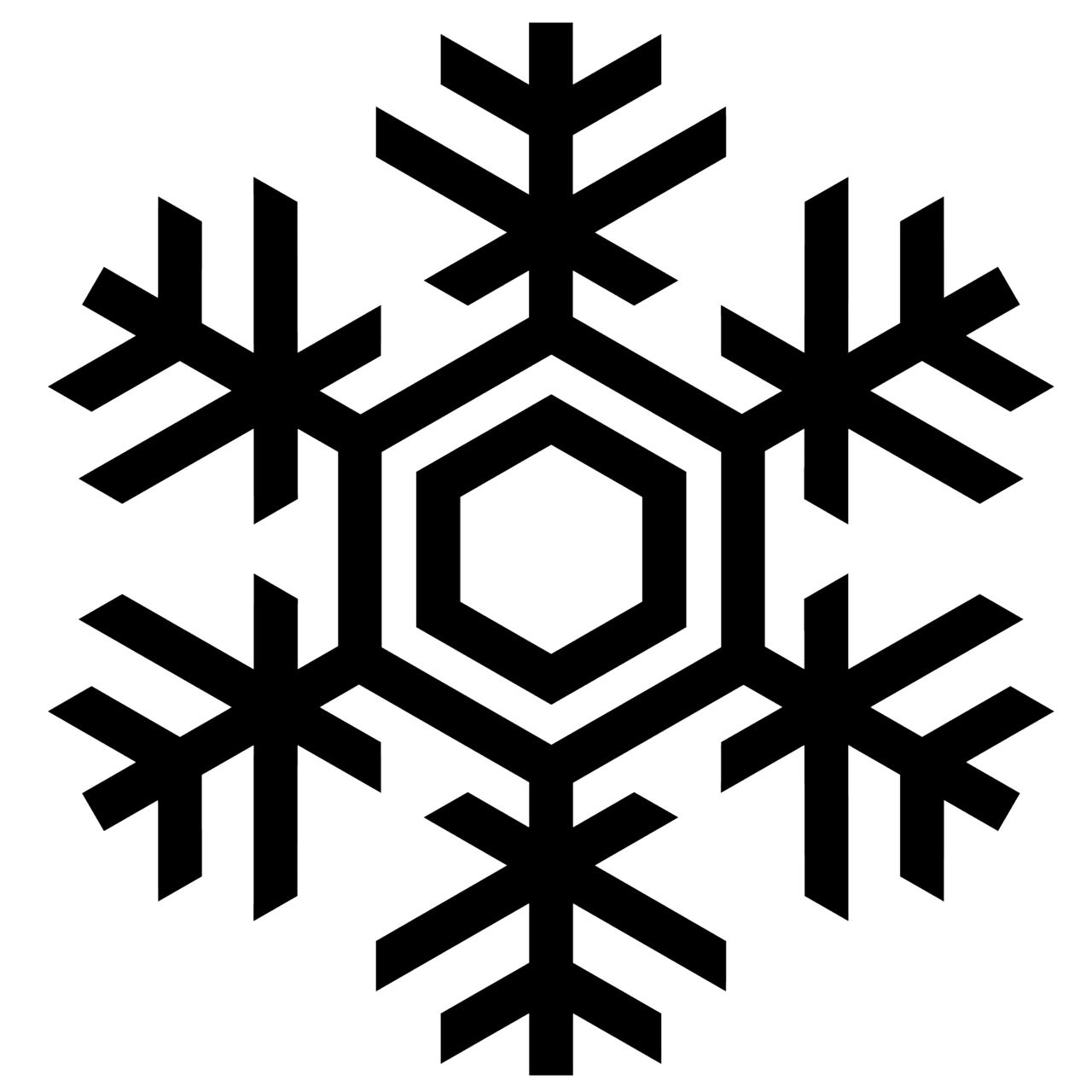 Black and white christmas snowflake clipart image