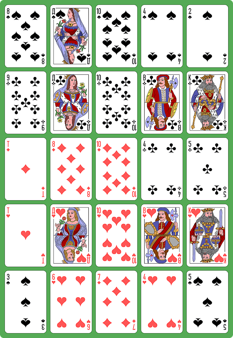 Deck of cards solitaire clipart background