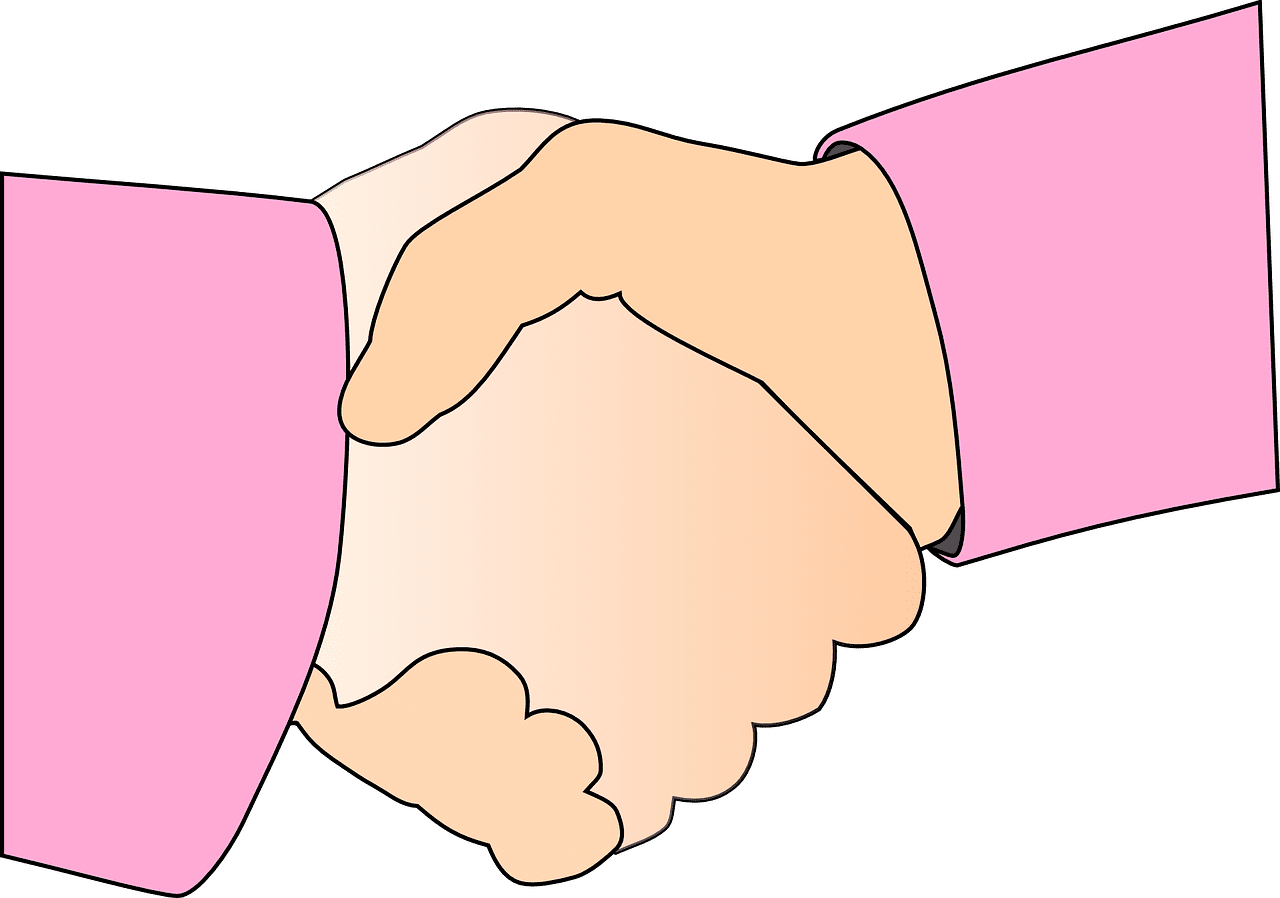 Shake hands handshake agreement pink shaking image from clipart