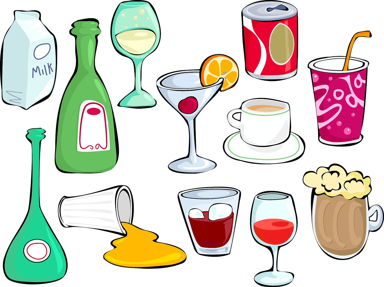Cocktail alcohol beer beverage vector graphic clipart