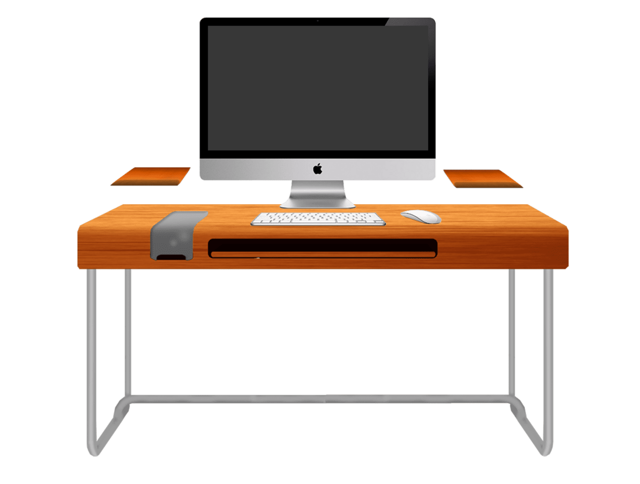 Desk laptop table clipart vector