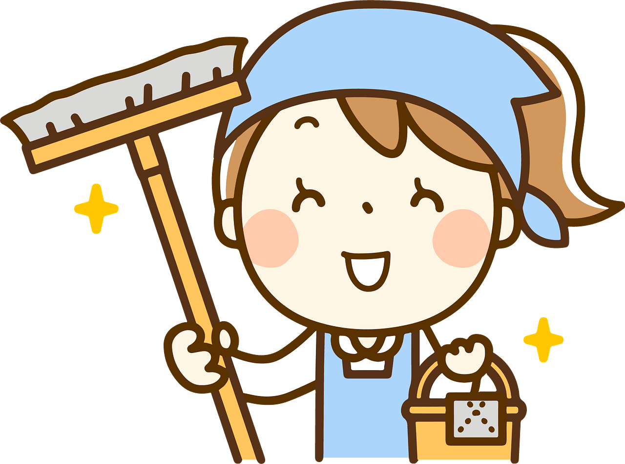 Clean up cleaner girl vector clipart images